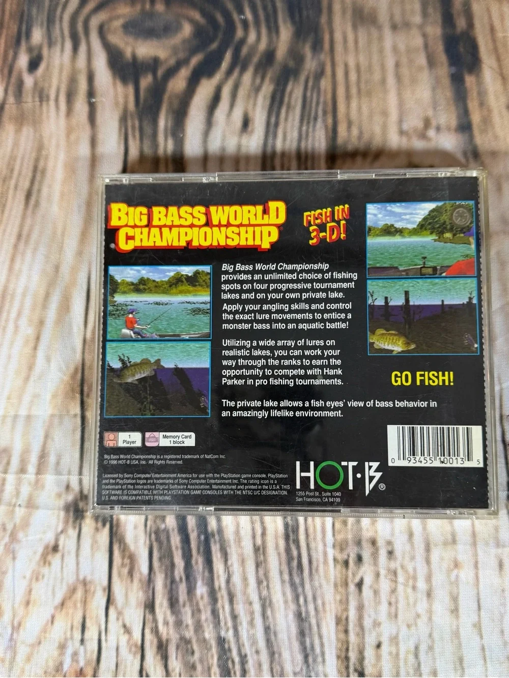 PlayStation 1 PS1 Big Bass World Championship 1996 Black Label Complete Game